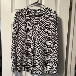 Banana Republic Zebra Print Blouse - Black and White